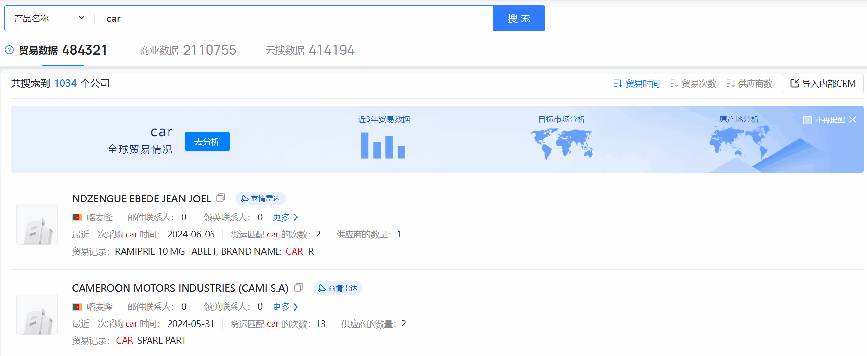 喀麦隆海关数据,海关数据,Abpay海关数据